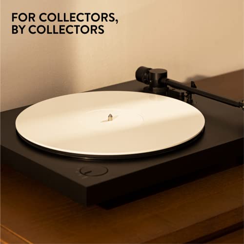 Big Fudge Acrylic Turntable Mat - Static & Vibration Reducing Record Player Slipmat - Vinyl Accessories For Better Grip - Fits All 12" Platter - White #TOP5