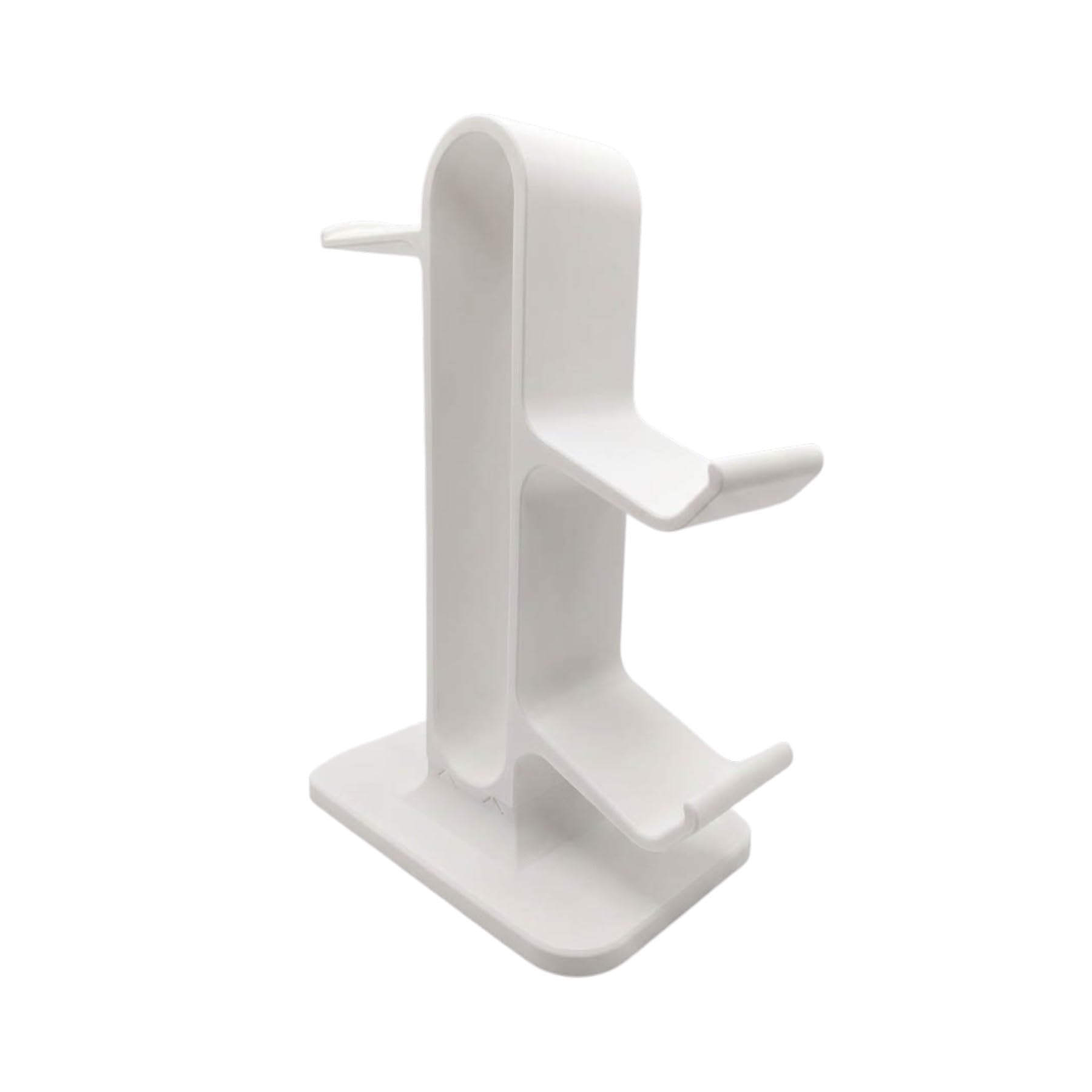 Headphone and Controller Stand for Desk | Dual Gamepad Holder & Gaming Headset Display Hanger | Universal Gaming Desk Accessories Organizer | Sturdy Tabletop Mount Bracket Rack (White)-image-28
