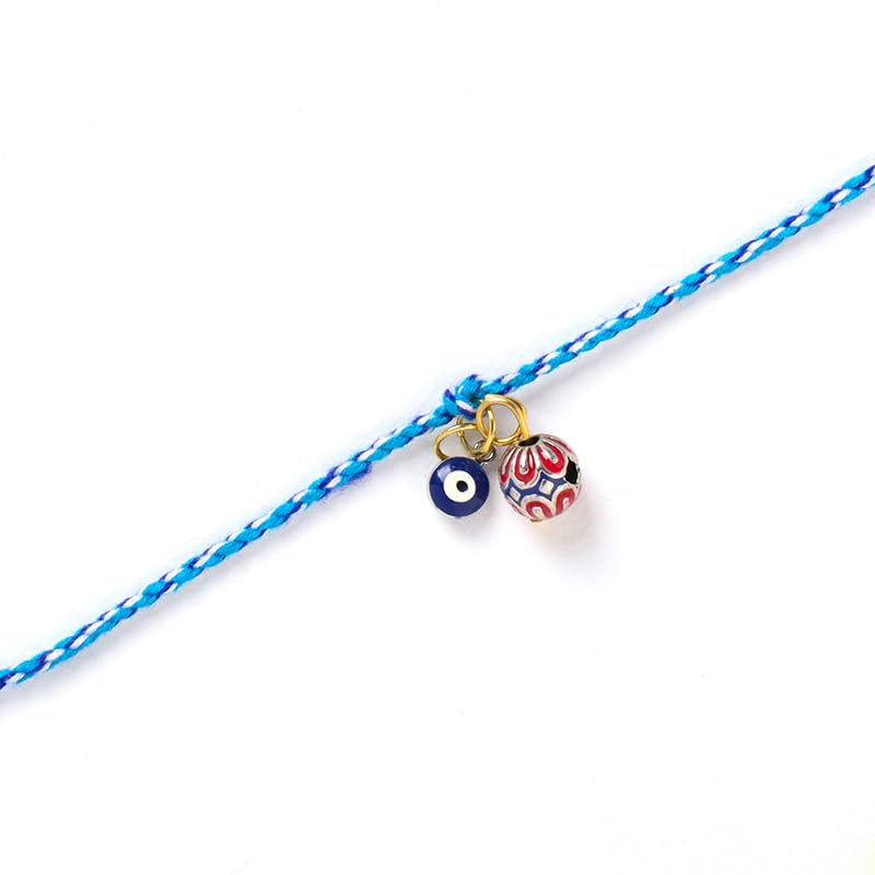 Premium Rakhi Set For Brother Handcrafted Good Luck Ghungroo Rakhi Bracelet With Roli Tikka - Designer Rakhis For Bhai | Kids | Men | Cousins | Rakshabandhan Gift-image-4