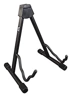 Universal a frame guitar stand Suitable for all guitar types Pop-lock secure locking mechanism Rubber pads in place where guitar meets stand Folds flat for storage