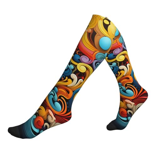 wwqqvnb multicolored stripes Compression Socks for Women and Men with 15-20mmHg Gradient Support, Breathable for All Day Wear, Standing, Sitting, Travel, Active Lifestyle