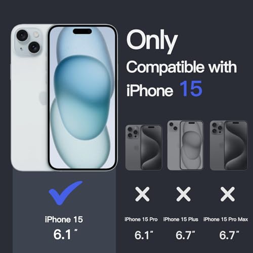 JETech Case for iPhone 15 6.1-Inch, Non-Yellowing Shockproof Phone Bumper Cover, Anti-Scratch Clear Back (Blue) JETech Case for iPhone 15 6.1-Inch, Non-Yellowing Shockproof Phone Bumper Cover, Anti-Scratch Clear Back (Blue)