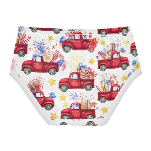 Trucks Patriotic American Flags Girl Panties Cute Toddler Girls Underwear Cotton Bright Briefs Underpants 2t2