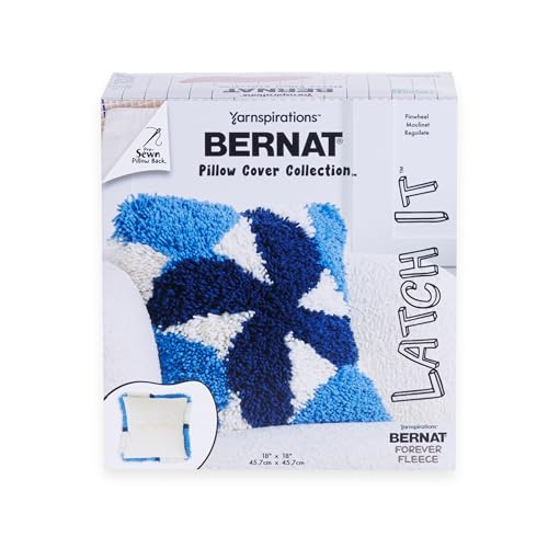 Kit coussin en polaire Bernat Latch It motif Pinwheel de 912g