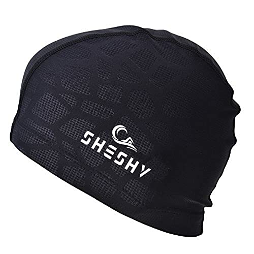 SHESHY Hombres Flexibles Impermeable a Prueba de Humedad Adultos tamaño de la Gorra de natación Fibra de algodón Sombrero de natación