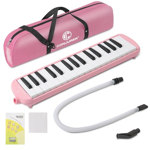 CONJURER 32 Key Professional Melodica Keyboard for Beginners Students Adults Pink