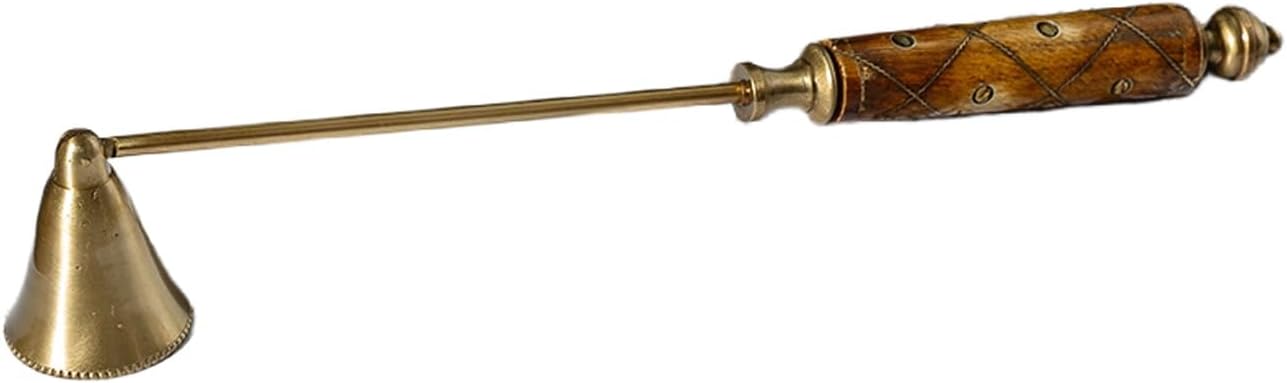 Long Handle Candle Snuffer, Brass Candle Extinguisher Snuffer Accessory, for Putting Out Extinguish Candle Wicks Flame Safely