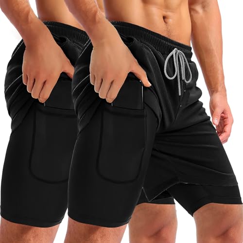 Catálogo para Comprar On-line Ropa deportiva para Hombre para comprar online. 49 Shorts Deportivos Hombre 2 Piezas, Pantalones Cortos para Correr 2 en 1 con Licra Interior, Bolsillos Funcionalesy Cintura Elástica, Secado Rápido y Transpirable, para Gym,...