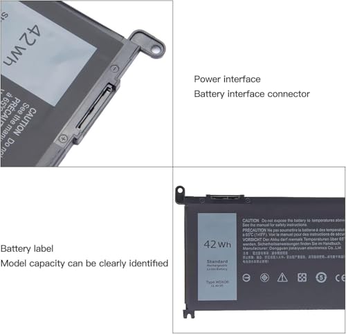 Image of 42Wh WDX0R Battery for Dell Inspiron 15 7579 7569 5578 5565 5567 5568 5570 5775 5579 7560 7570, 13 5378 5368 7375 7368 7378, 17 5765 5767 5770 Series P69G001 P58F P58F001 P75F P66F P69G 3CRH3 (WDX0R)