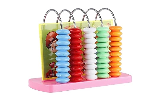 Image of BKDT Marketing Educational Abacus 5 Rods for Kids Early Math Skills for Kids to Learn to Count, Add & Subtract with Colourful Beads - Mathematics Tool kit - (Abacus 5 Rods)-Festival Gifts,Diwali Gift