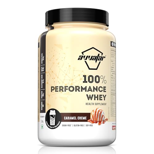 Image of avvatar PERFORMANCE WHEY PROTEIN | 1Kg | Caramel Creme Flavour | 26g protein | 29 servings