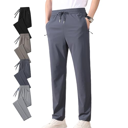 Leenfort Mens Pants, Leenfort Mens Stretch Quick Drying Pants, Breathable Soft Mens Athletic Pants with Pockets