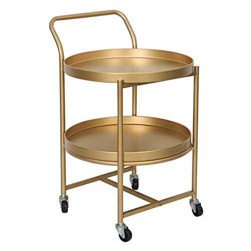 Beistelltisch Bartisch Sideboard Küchenregal Getränke Lebensmittel Outdoor Getränke Mini Trolleys Einfach Zu Montieren - Größe: 63 X 40 X 40 cm (Gold) Cover
