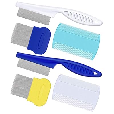 6 Pieces Flea Comb for Cats Dogs Lice Combs Fine Tooth Comb Grooming Set Remove Float Hair Tear Marks Tick Removal Tool