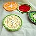 4 Pieces Handmade Watermelon Orange Lemon Kiwi Fruit Coasters Knitted Crochet Doilies
