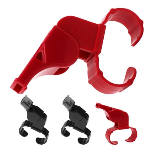 Set de 4 silbatos deportivos de plástico con anillo para dedo miniatura 1