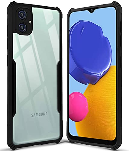 Image of Jkobi Back Cover Case for Samsung Galaxy A04 | A04E (Crystal Glass Back | Camera Protection | Shockproof Bumpers | Professional Black)