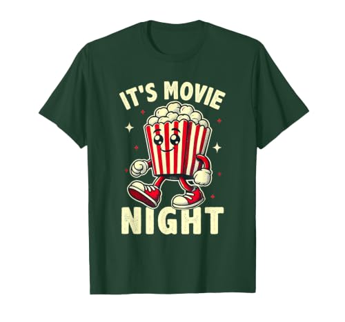 It's Movie Night Retro Family Movie Night T-Shirt, Men, Dark Green, 3X-Large