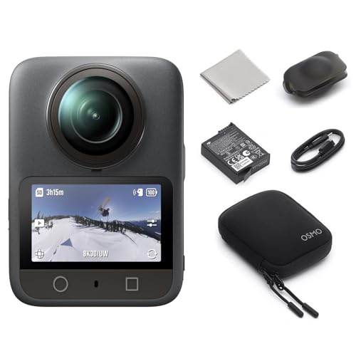 DJI Osmo 360 con accessori, fotocamera con immagini da 1 pollice, video nativi in 8K, foto da 120 MP, impermeabile, action cam per sport, vlog (Osmo 360 Standard Combo)