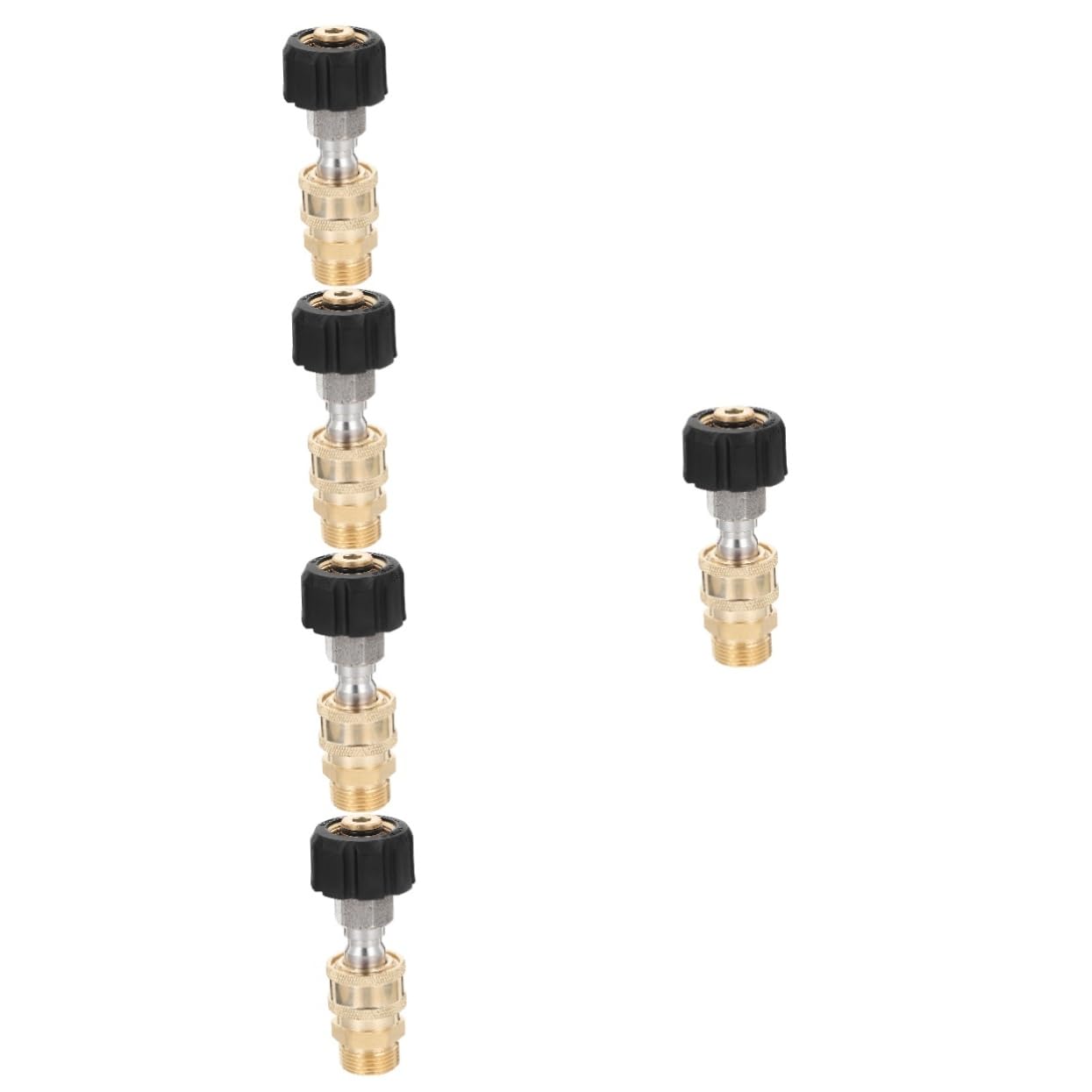 POPETPOP 5 Set Adattatore Adattatori Connettore Maschio Collegare Adattamento Si Raccordo Rapido per Idropulitrice Attacco Rapido Idropulitrice d'oro Ottone