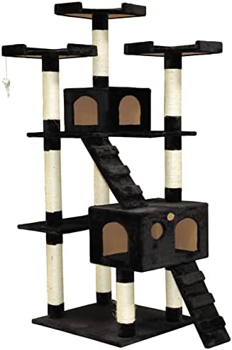 Go Pet Club 72" Tall Cat Tree Tower with Cat Condos - Large Cat T...