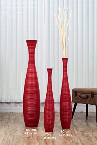 Image of Leewadee Large Floor Vase 41 inches Mango Wood for Pampas Grass, Dried Flowers