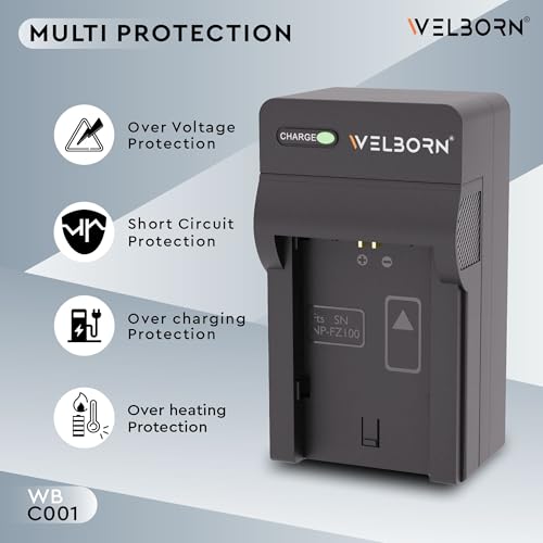 Image of Welborn Camera Battery Charger for Sony Np-FZ100 Battery Compatible with Sony Alpha A1 A7 III A7 IV A7C A7C II A7C R A7R III A7R IV A7R V A7S III A9 A9 II A9 III A9R A9S A6600 A6700 FX3 FX30 ZV-E1
