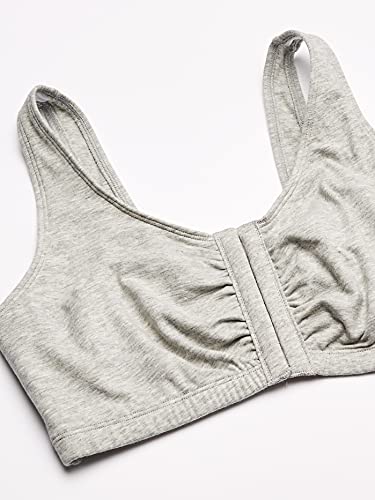 Fruit of the Loom Women's Front Close Builtup Sports Bra 3-Pack (one Set of Pads) Bra, Black/White/Heather Grey, 40