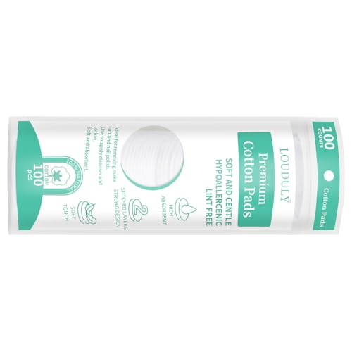 LOPHE Wattepads Rund, 100 Stück Wattepads zum Abschminken, Extra Weiche und Fusselfreie Baumwollpads, Doppelseitig Erhältlich, für Make Up, Salon, Lotion