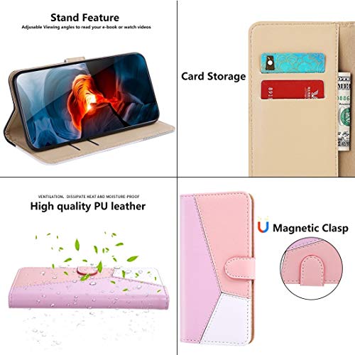 Coque iPhone 11 Pro Max rose à rabat avec porte-cartes intégré - 5