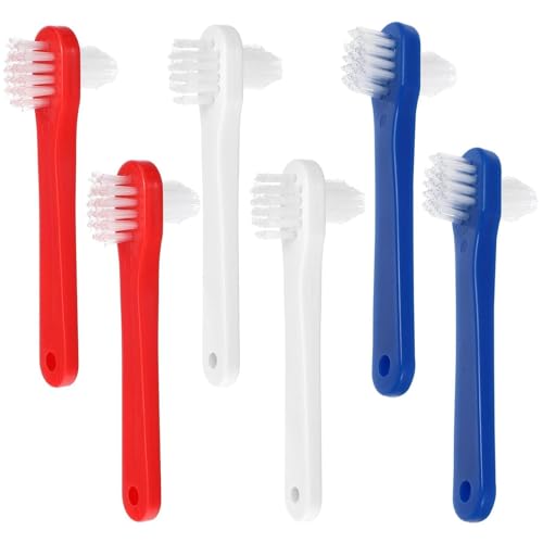 KNUIUYY 6 PCS brosses à dents pour prothèses dentaires, mini brosse à dents, tête de brosse à double angle, brosses de nettoyage de prothèse portable, Outil Nettoyage pour prothèses dentaires