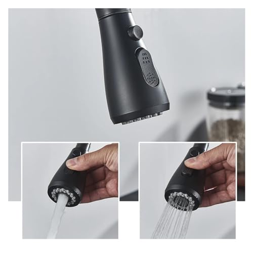 Grifo de cocina extraíble giratorio 360 grados monocomando negro negro modelo C 8