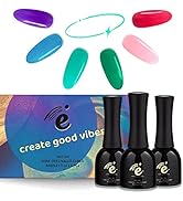 Eiiii Gel Nail Polish Kit Energy Gem Chakra Stones Set 6 Pcs,DIY Manicure, Aquamarine Turquoise P...