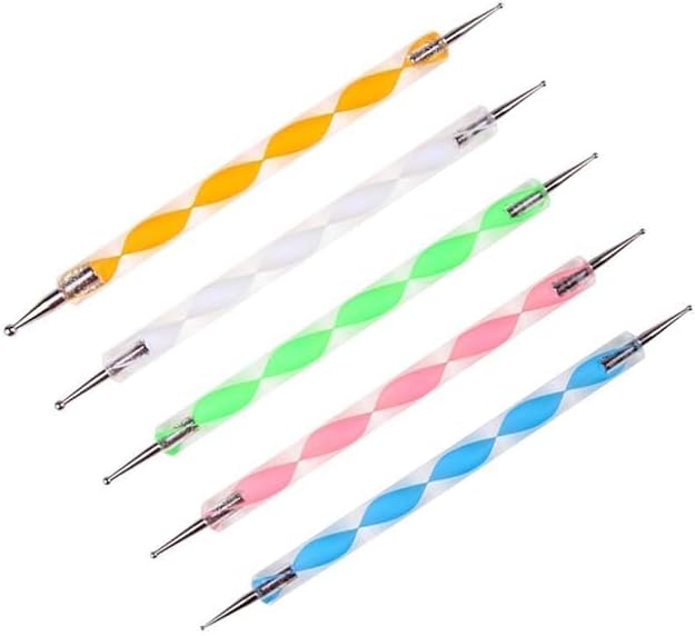 SHOP TRUE 5 PCS, 2 Way Dotting Tool Set for Embossing Pattern Clay Sculpting, Nail Art
