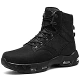 LARNMERN Wasserdicht Stiefel Laufschuhe Herren Arbeitsschuhe Kochschuhe Küche Laufschuhe rutschfeste SRC Koch Schuhe(Schwarz,44)
