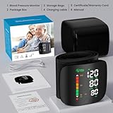 Wrist Blood Pressure Monitor with Led Touch Screen -Adjustable Wrist Blood Pressure Cuff from 5.3 inches to 7.6 inches,Rechargeable Wrist Bp Monitor with 99x2 Reading Memory and Carrying Case(Black) - Image 7