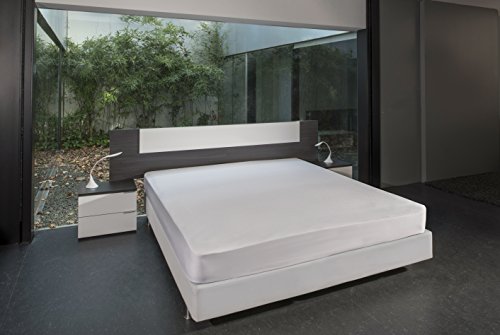 BSensible Sábana bajera protectora para cama articulada con elevación en la cabeza,  tencel, Blanco 75+75 x 190