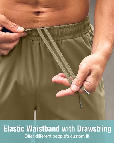 Image of G Gradual Men's Athletic Running Shorts with Zipper Pockets Quick Dry 7 inch / 5 inch / 9 inch Workout Gym Shorts for Basketball Hiking