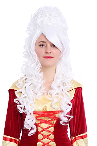 31.5" Women's Wig California Marie Antoinette Cosplay Costume Long Hair Curly Wavy Full Head Party Hairpiece White