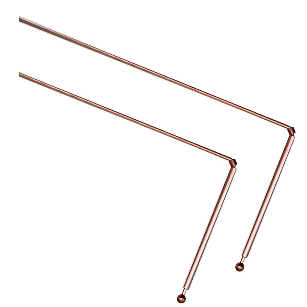 2Pcs 99.9% Pure Copper Dowsing Rods, Divining Rods for Tools, Divining Water, Treasure, Buried Items