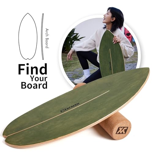 Xcman Surf Balance Board Trainer mit Rolle für Gleichgewichtstraining