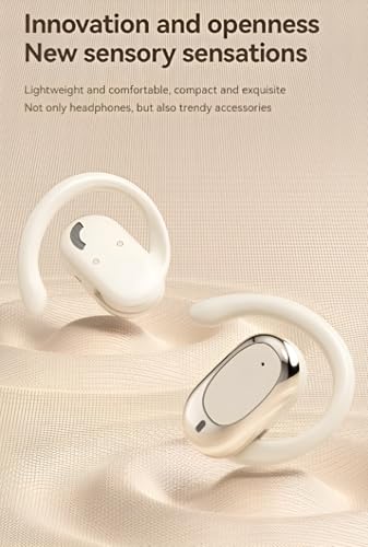 Image of S300 OWS Open Ear Wireless Earbuds with Display, ENC Mic for Crystal-Clear Calls, 60hr Playtime with Type-C Fast Charging, BT5.4 Gaming Bluetooth Earphones, Touch Control Sports Headphone. Black