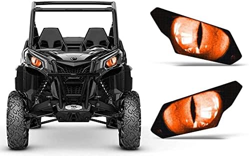 AMR Racing UTV Headlight Eye Graphics Decal Cover Compatible with Can-Am Maverick 1000 X3 Sport - Eclipse Orange
