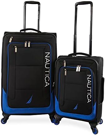 Nautica Helios 2pc Softside Luggage Set, Black Blue