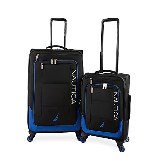 Nautica Helios 2pc Softside Luggage Set, Black Blue