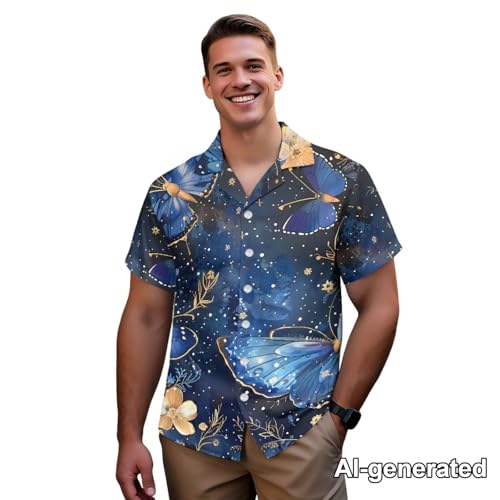 Image of Hawaii Matching Couple Outfits Husband and Wife Clothing Fashionable Mens Casual Shirts Hawaii Dress with Soft Fabric