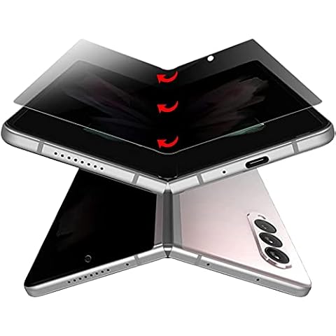 Hikaka For Samsung Galaxy Z Fold 3 5G Privacy Screen Protector Anti-Spy Soft Film, Front+Inner Screen Anti-Peeping Full Cover Hydrogel Protective Film Cover