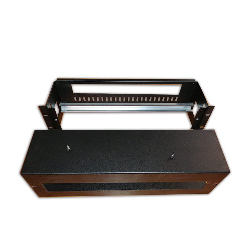 Cobox Rail DIN, 19 Pouces, 3U, 18 modules Noir