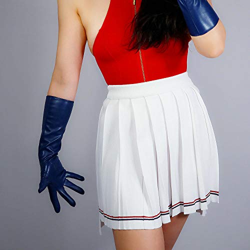DooWayWomen Long Leather Gloves 16" Elbow Length Faux Lambskin Soft Dress Cocktail Party Gloves3