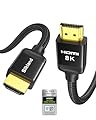 Silkland 10K 8K HDMI 2.1 Cable Certified 6.6FT [4K@120Hz 144Hz, 8K@60Hz, 2K@240Hz] Ultra High Speed HDMI® Cable 48Gbps (Upgrade Braided),HDR, eARC, HDCP 2.3, Compatible for/PS5/PS4/Roku TV